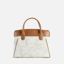 Borsa a Mano 1A Classe Alviero Martini linea Heritage Geo colore Geo White e Cuoio LC14
