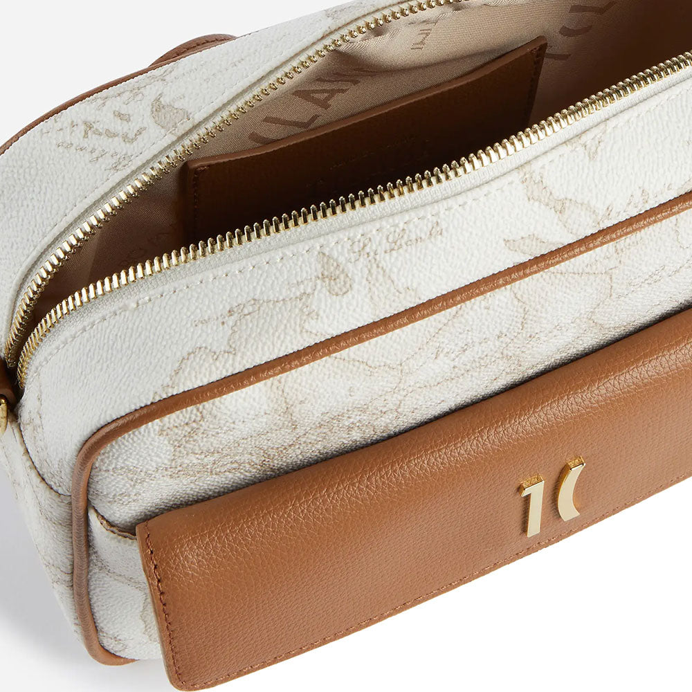 Geo White and Tan Crossbody Bag 1A Classe ALVIERO MARTINI Heritage Geo - LC17