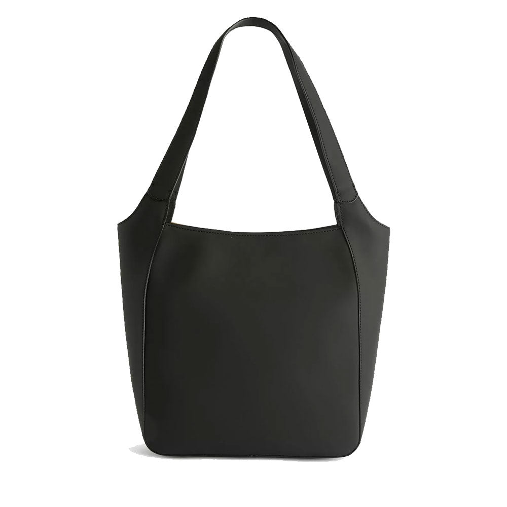 1A Classe Alviero Martini Geo Mirage Linie 
Umhängetasche aus schwarzem gummiertem Stoff LC66