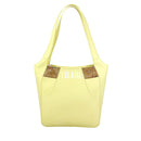 1A Classe Alviero Martini Geo Mirage Linie Umhängetasche aus gelbem gummiertem Stoff LC66