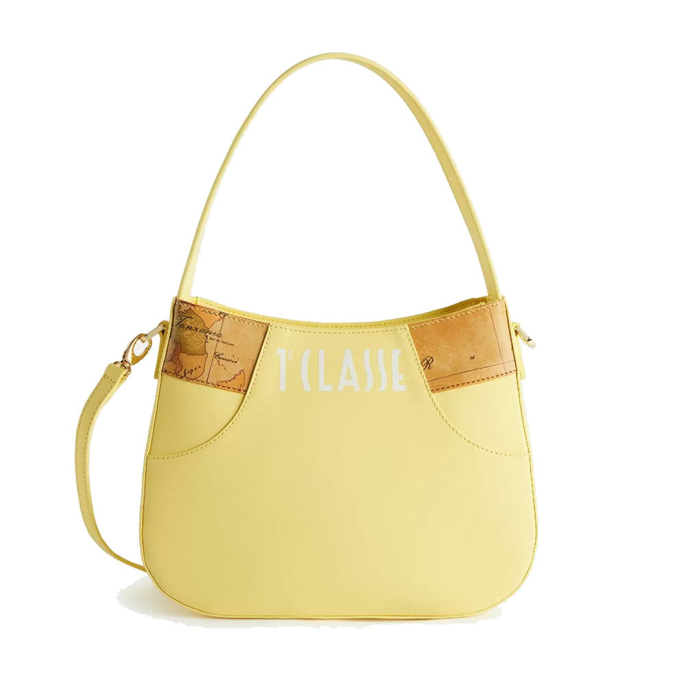 Borsa Sottospalla con Tracolla 1A Classe Alviero Martini linea Geo Mirage in Tessuto Gommato Giallo LC67
