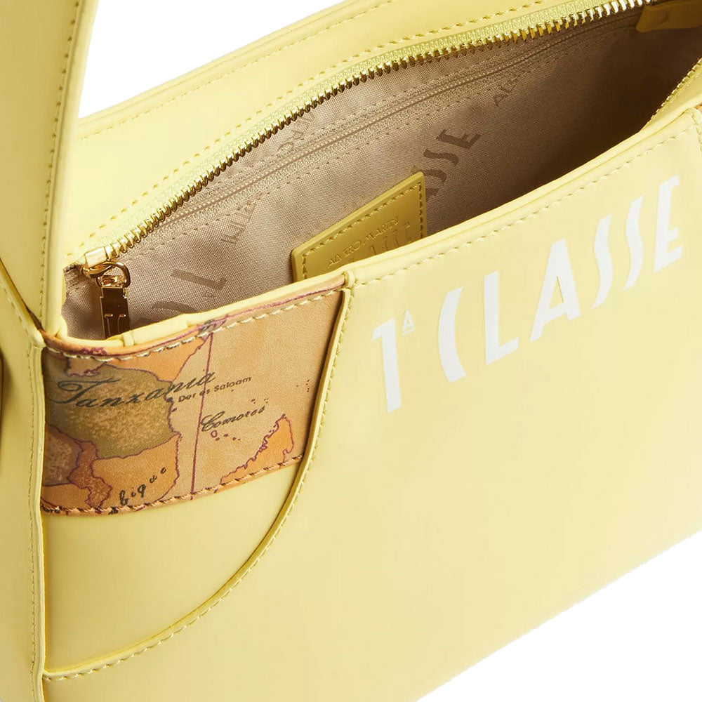Borsa Sottospalla con Tracolla 1A Classe Alviero Martini linea Geo Mirage in Tessuto Gommato Giallo LC67