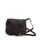 1A Classe Alviero Martini Geo Mirage Line 
Umhängetasche mit Klappe aus schwarzem gummiertem Stoff LC68