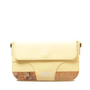 Umhängetasche mit Klappe 1A Classe Alviero Martini Geo Mirage Line aus gelbem gummiertem Stoff LC68