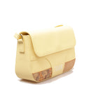 Umhängetasche mit Klappe 1A Classe Alviero Martini Geo Mirage Line aus gelbem gummiertem Stoff LC68