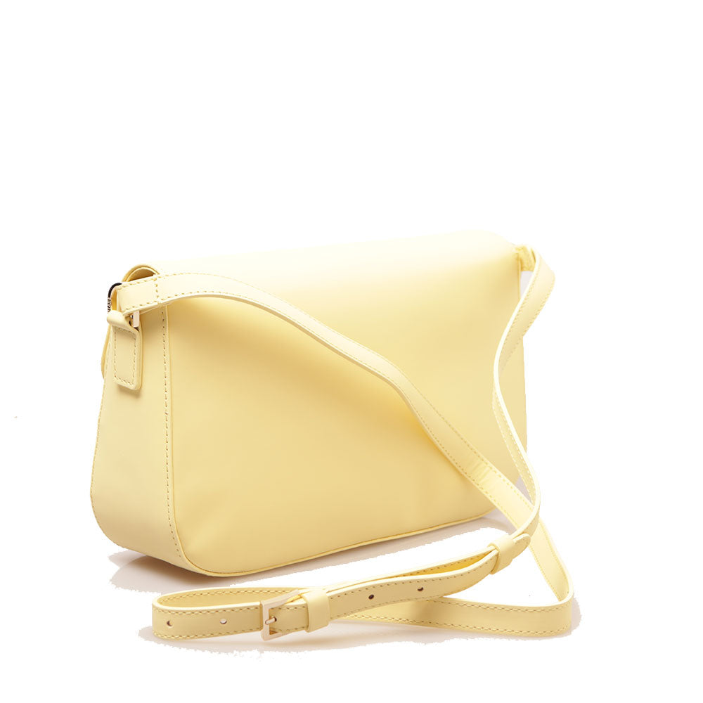 Umhängetasche mit Klappe 1A Classe Alviero Martini Geo Mirage Line aus gelbem gummiertem Stoff LC68