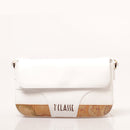 Umhängetasche mit Klappe 1A Classe Alviero Martini Geo Mirage Line aus weißem gummiertem Stoff LC68