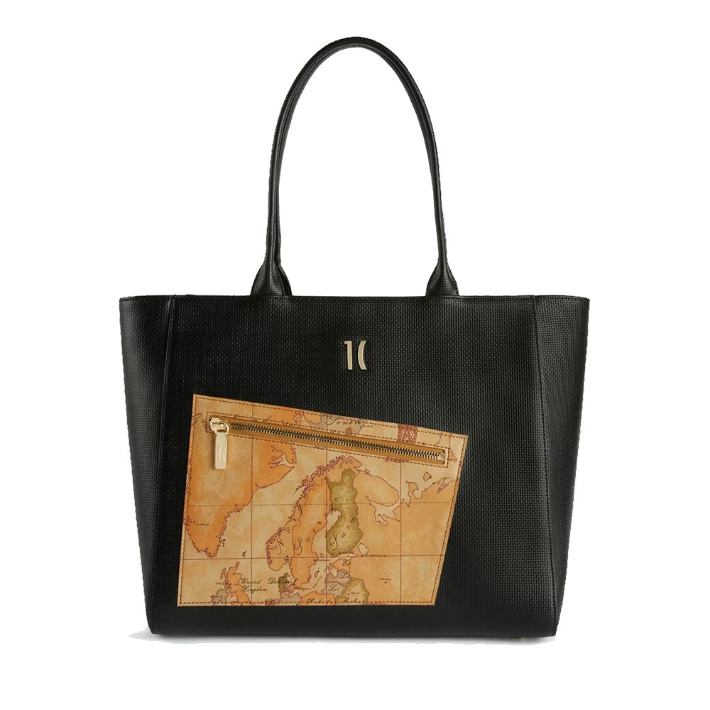 Shopping Bag 1A Classe Alviero Martini linea Geo Pagoda Nera LC72