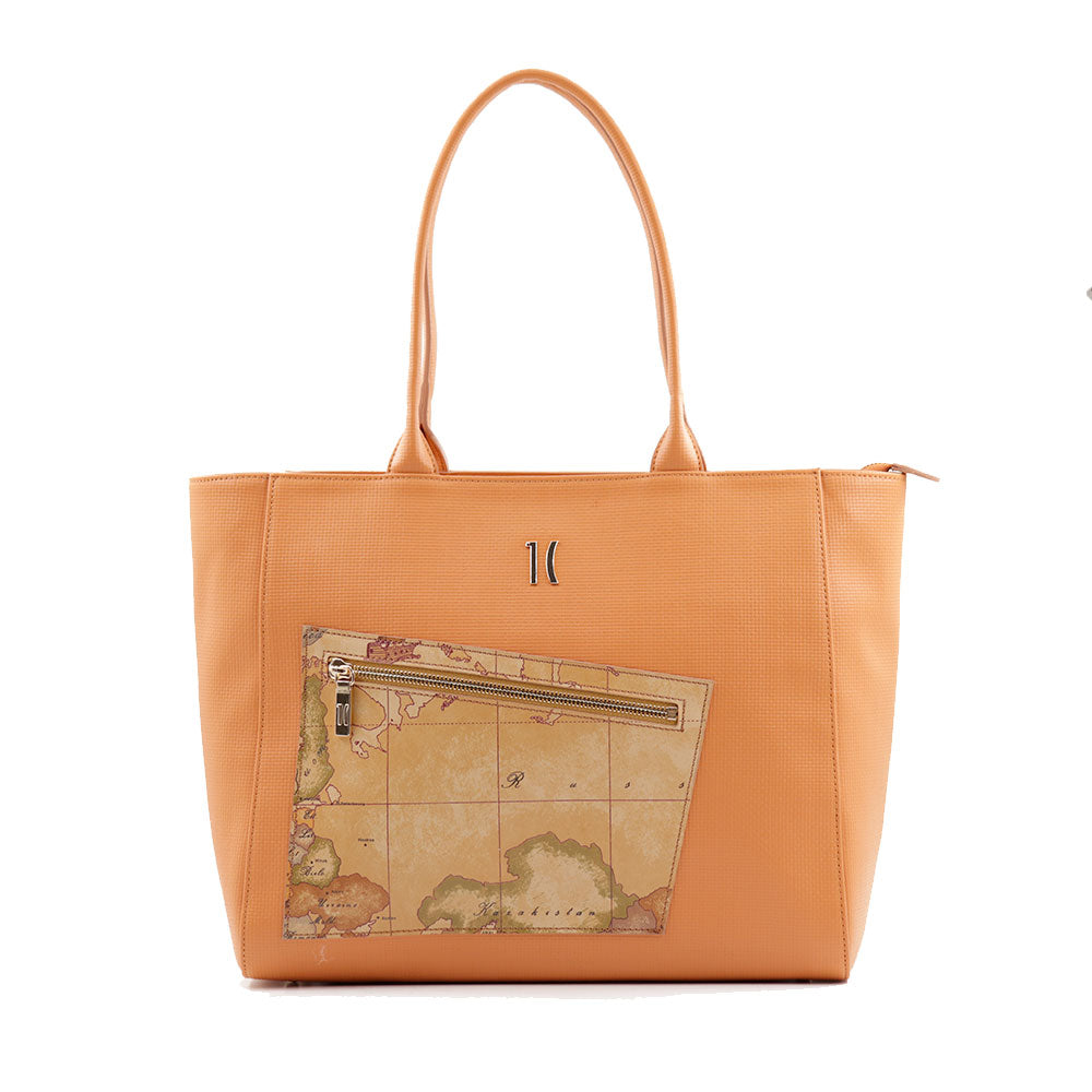 Shopping Bag 1A Classe Alviero Martini linea Geo Pagoda color Nocciola LC72