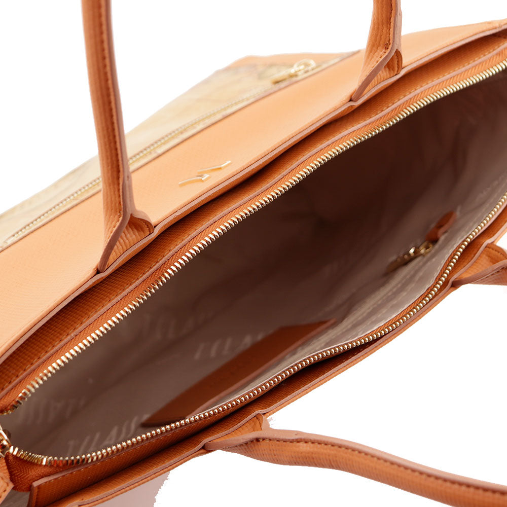 Shopping Bag 1A Classe Alviero Martini linea Geo Pagoda color Nocciola LC72