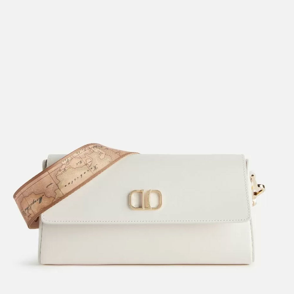 Borsa Donna a Tracolla 1A Classe Alviero Martini linea Geo Summer Feeling in Pelle Bianco Cotone LC89