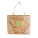 Shopping Bag Reversibile 1A Classe Alviero Martini linea Reverse Soft Verde Mela e Geo Classic LC98