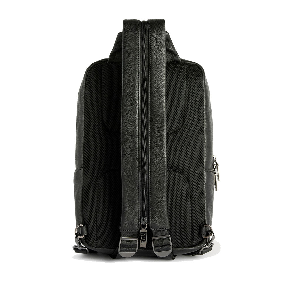 Monospalla Uomo 1A Classe Alviero Martini linea Gaelic Leather in Pelle Nera LD09