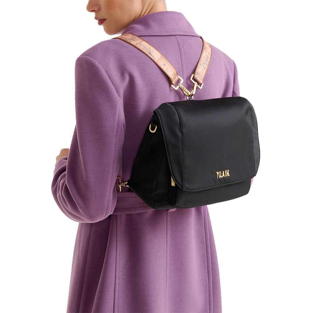 Borsa Donna Zaino Tracolla 1A Classe Alviero Martini linea Stormy Nylon Nero LD20