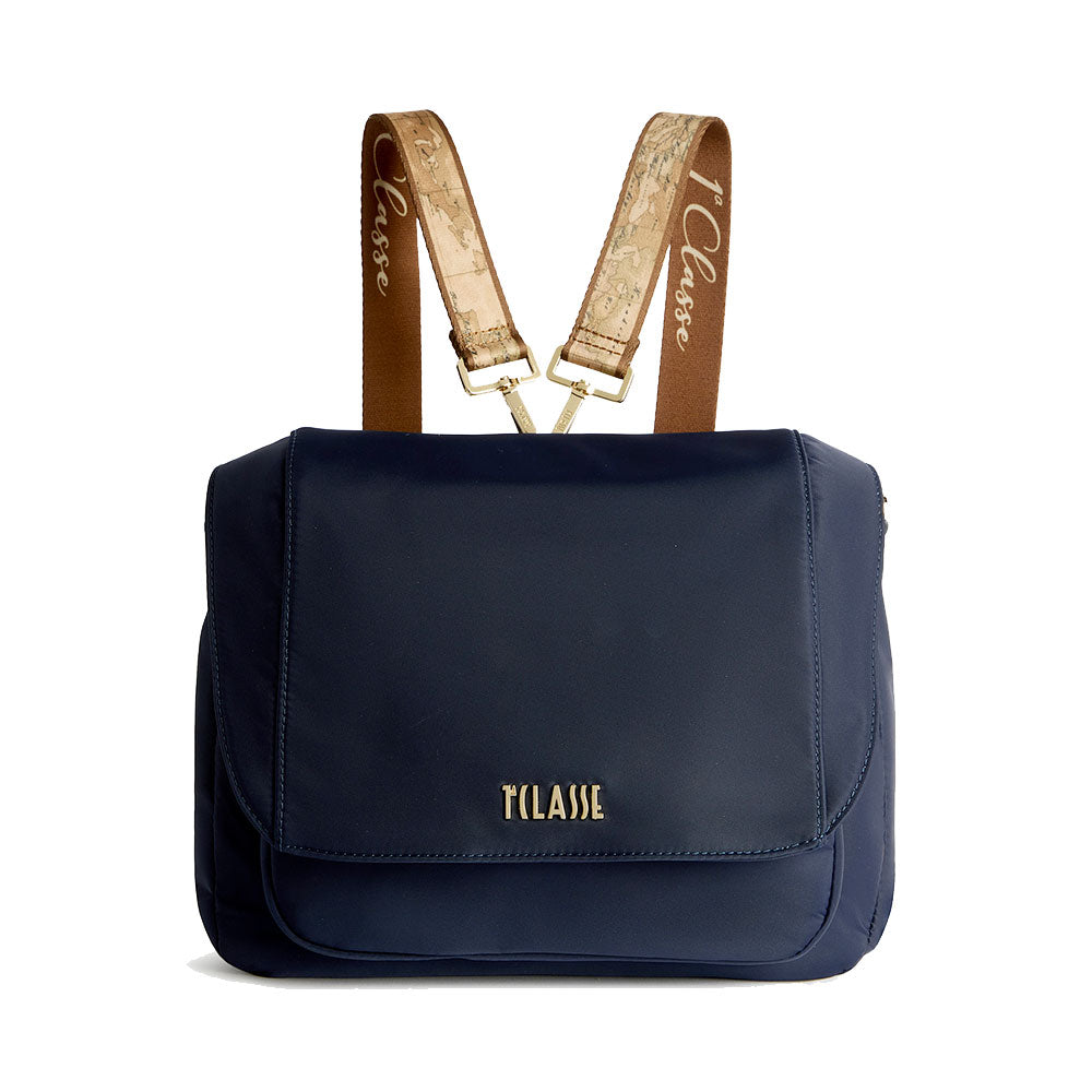 Borsa Donna Zaino Tracolla 1A Classe Alviero Martini linea Stormy Nylon Blu Notte LD20