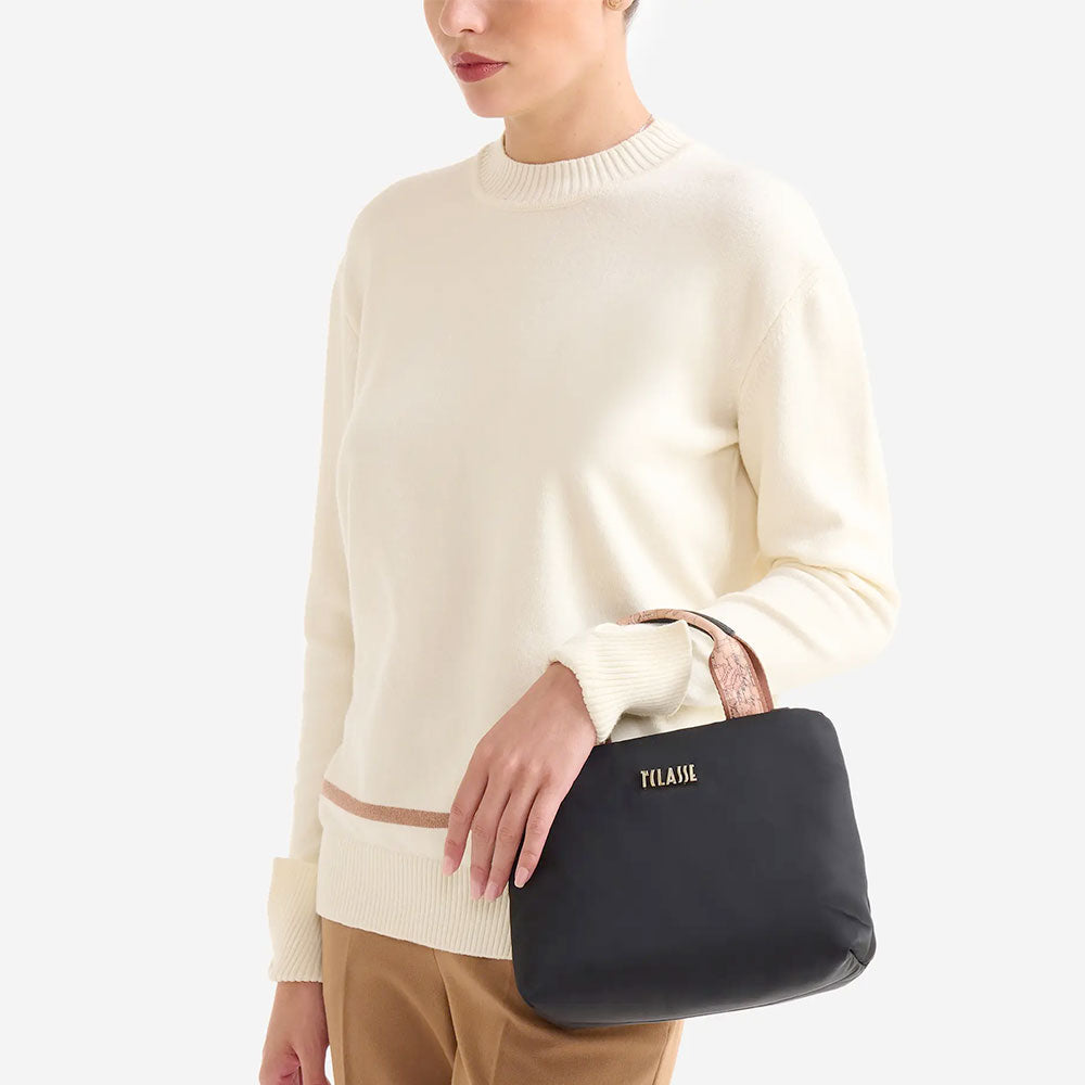 Borsa Donna a Mano Piccola 1A Classe Alviero Martini linea Puffy Nylon Nera LD23