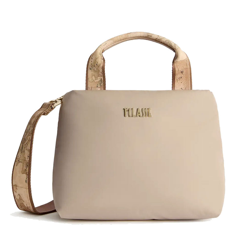 Borsa Donna a Mano Piccola 1A Classe Alviero Martini linea Puffy Nylon Greige LD23