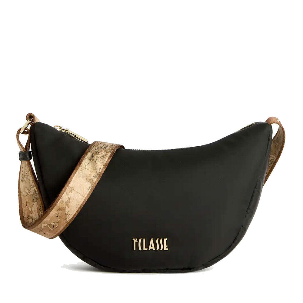 Borsa Donna Mezzaluna Mini 1A Classe Alviero Martini linea Puffy Nylon Nera LD24