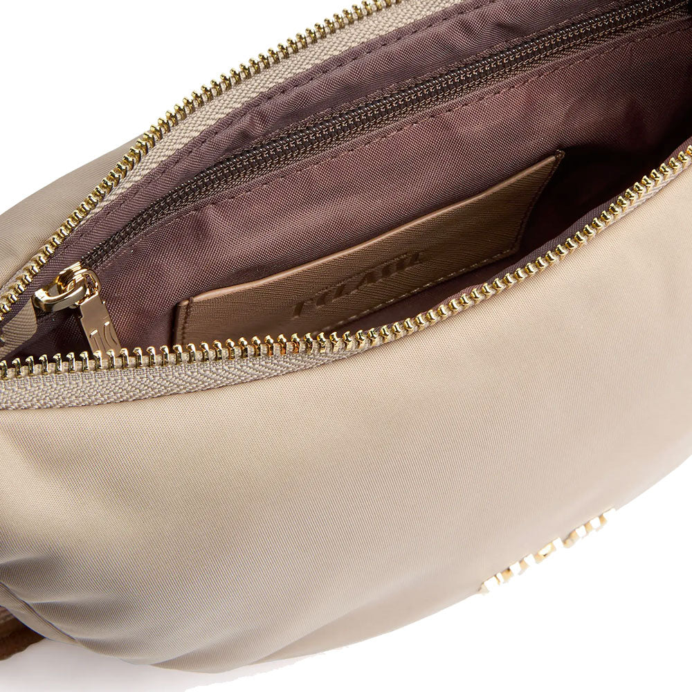 Borsa Donna Mezzaluna Mini 1A Classe Alviero Martini linea Puffy Nylon Greige LD24