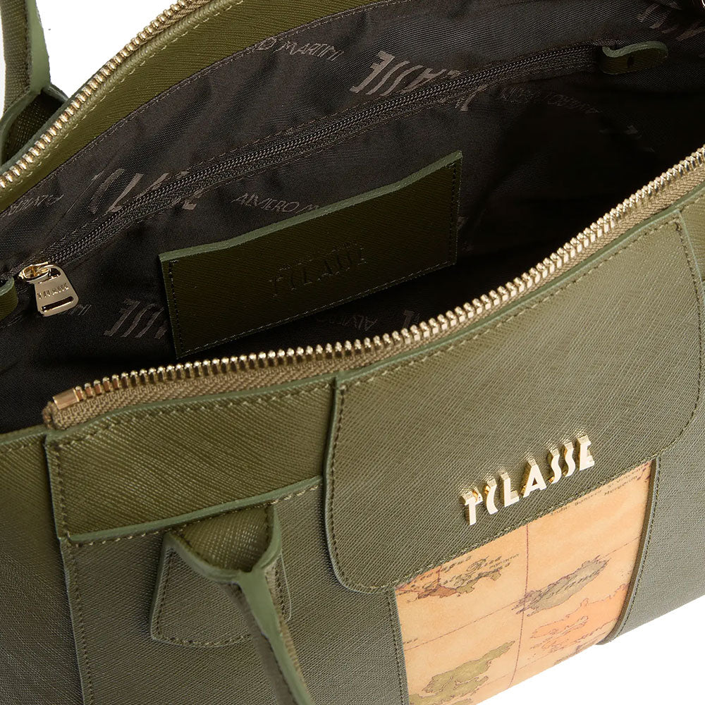 Borsa Donna Grande a Mano 1A Classe Alviero Martini linea Windy City Verde Muschio LD25