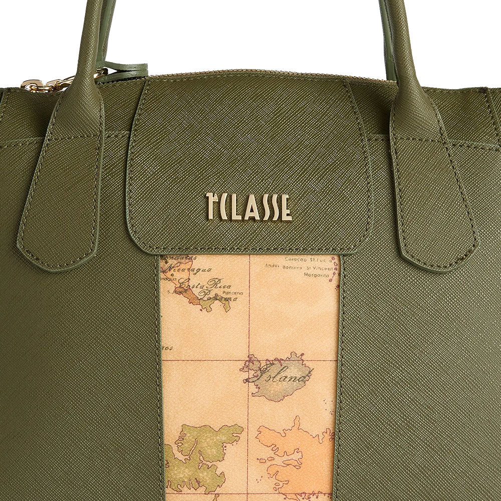 Borsa Donna Grande a Mano 1A Classe Alviero Martini linea Windy City Verde Muschio LD25