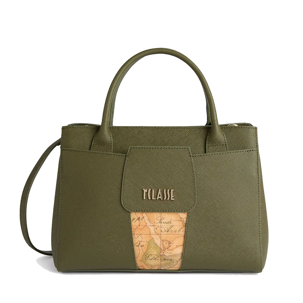 Alviero Martini 1A Classe Kleine Handtasche für Damen, Windy City Line, Moosgrün, LD26