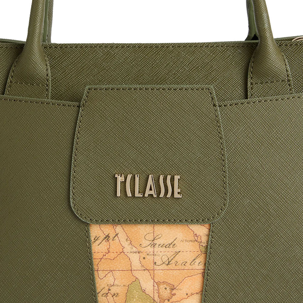 Alviero Martini 1A Classe Kleine Handtasche für Damen, Windy City Line, Moosgrün, LD26