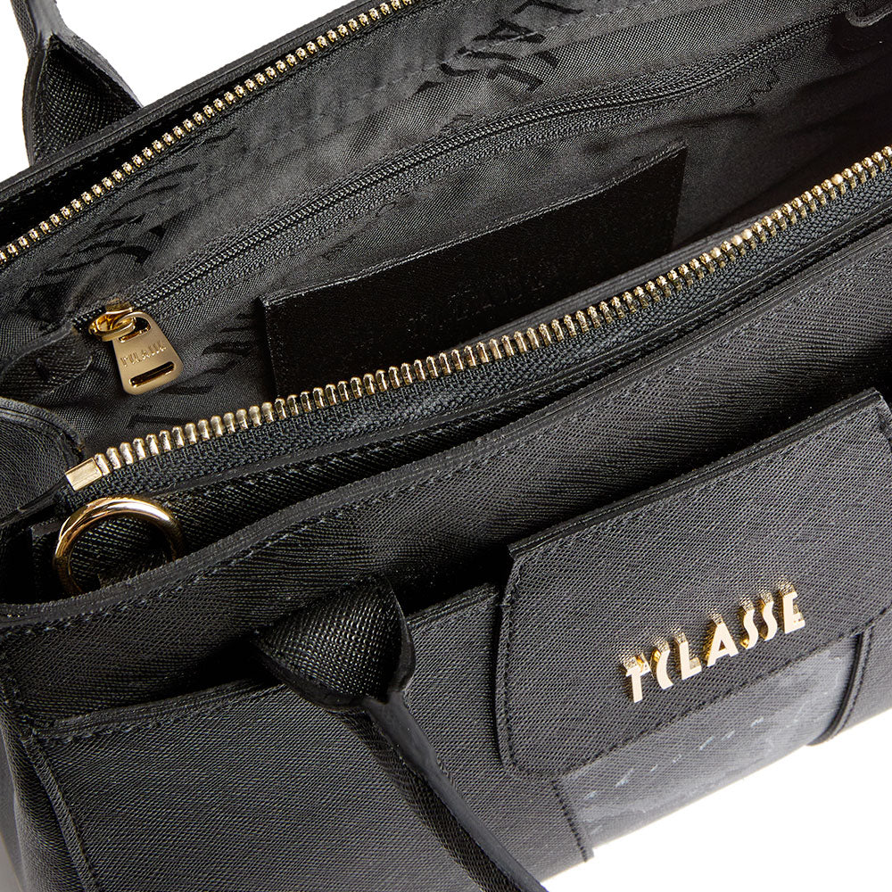 Borsa Donna Piccola a Mano 1A Classe Alviero Martini linea Windy City Nero e Geo Night LD26