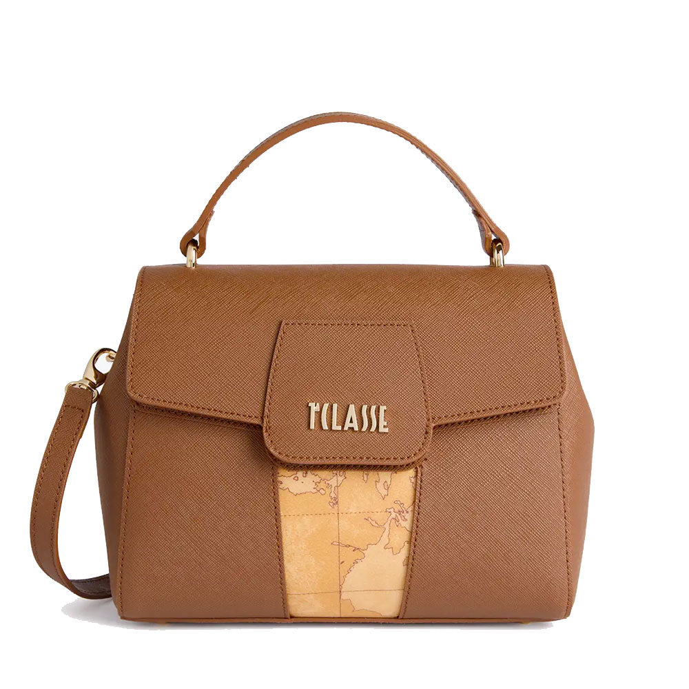 Alviero Martini 1A Classe Damenhandtasche mit Überschlag, Windy City Linie, Kastanienbraun, LD29