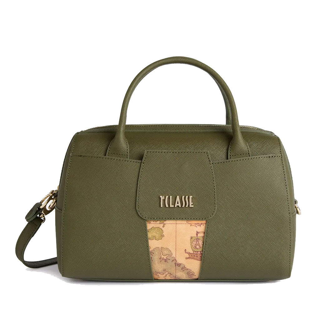 Bauletto a Mano con Tracolla 1A Classe Alviero Martini linea Windy City Verde Muschio LD30
