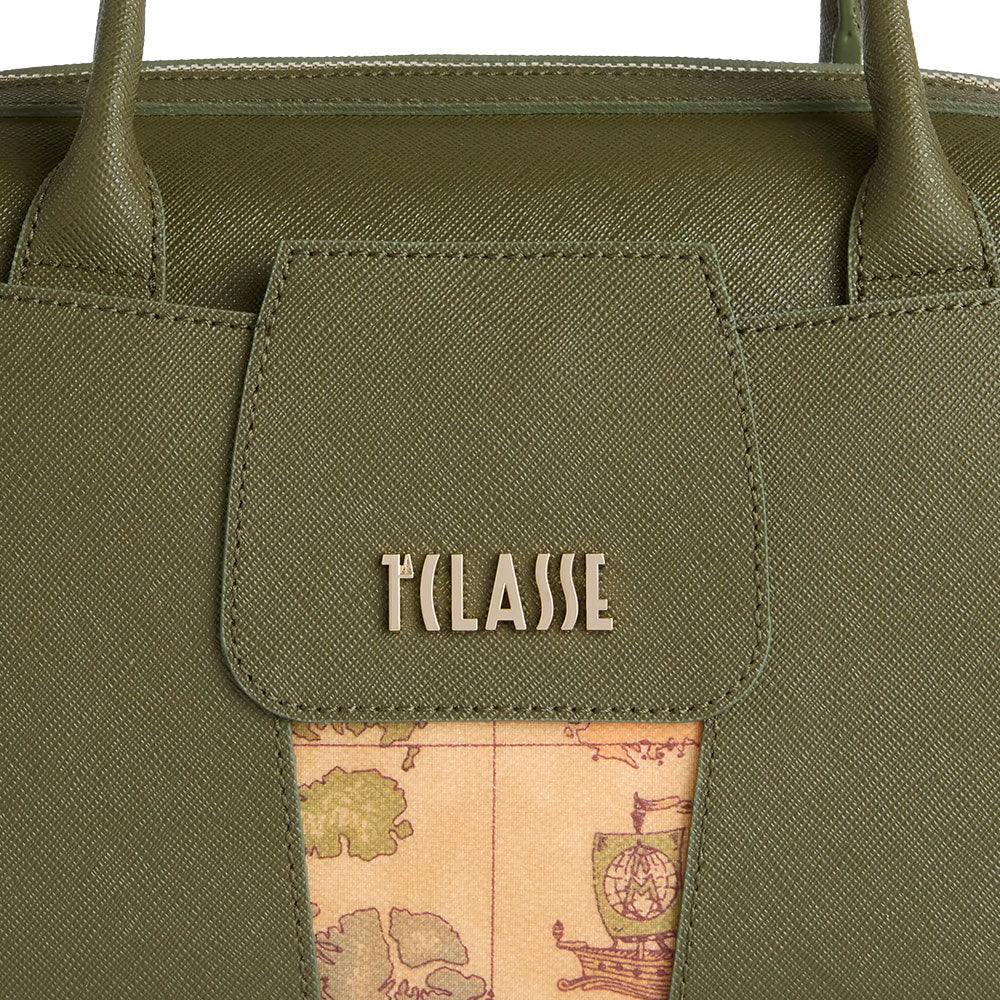 Bauletto a Mano con Tracolla 1A Classe Alviero Martini linea Windy City Verde Muschio LD30