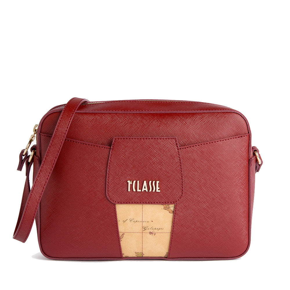 Borsa Donna a Tracolla 1A Classe Alviero Martini linea Windy City Rosso Acero LD31