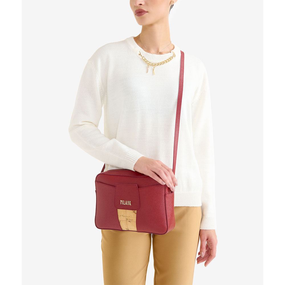 Borsa Donna a Tracolla 1A Classe Alviero Martini linea Windy City Rosso Acero LD31