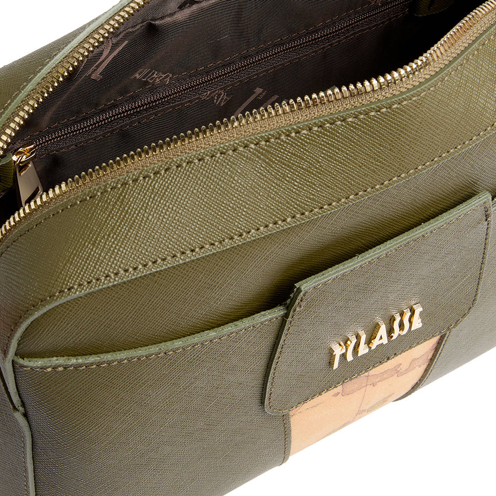 Borsa Donna a Tracolla 1A Classe Alviero Martini linea Windy City Rosso Verde Muschio LD31