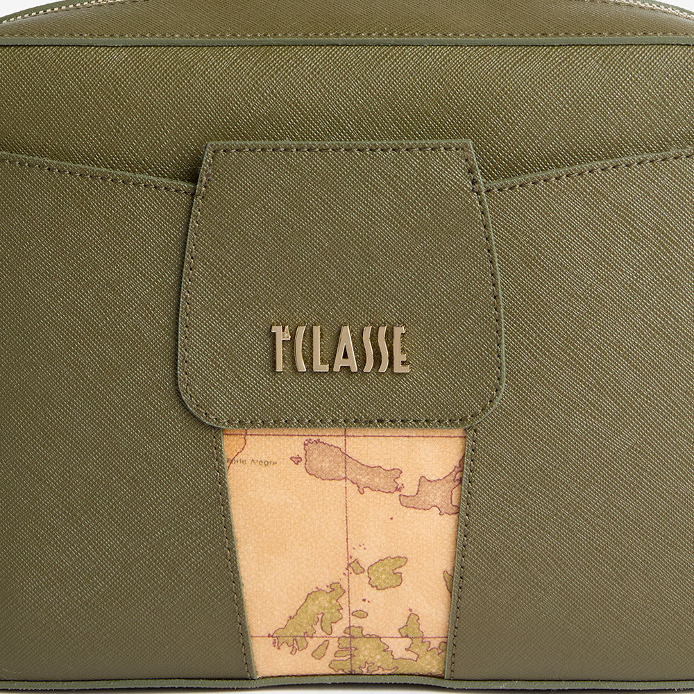 Borsa Donna a Tracolla 1A Classe Alviero Martini linea Windy City Rosso Verde Muschio LD31