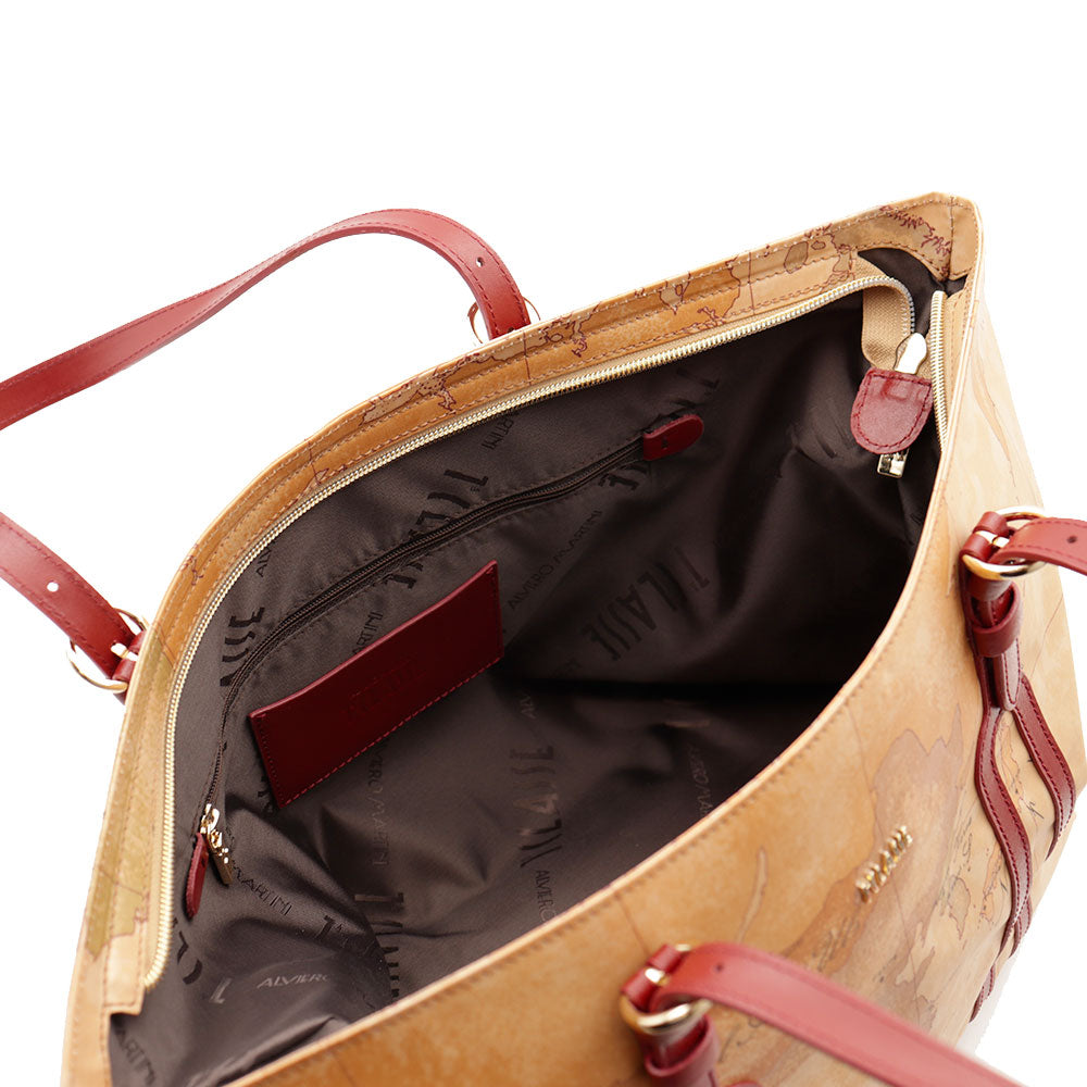 Shopping Bag Donna 1A Classe Alviero Martini linea Highland Soft Geo Classic e Rosso Acero LD34