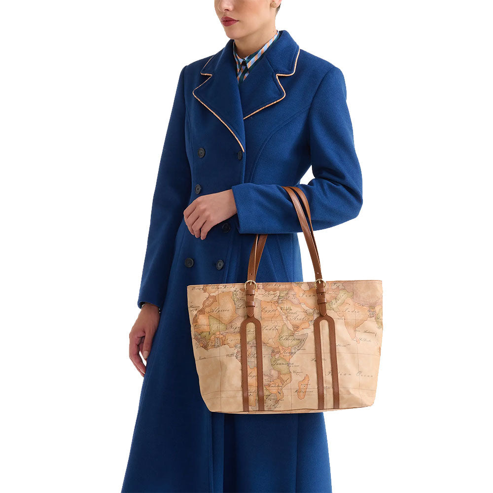 Shopping Bag Donna 1A Classe Alviero Martini linea Highland Soft Geo Classic e Castagna LD34