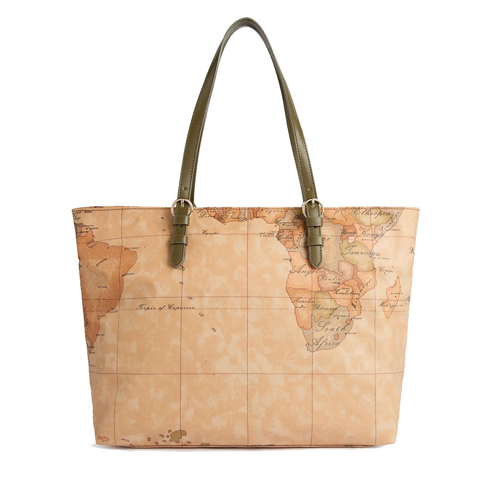 Shopping Bag Donna 1A Classe Alviero Martini linea Highland Soft Geo Classic e Verde Muschio LD34