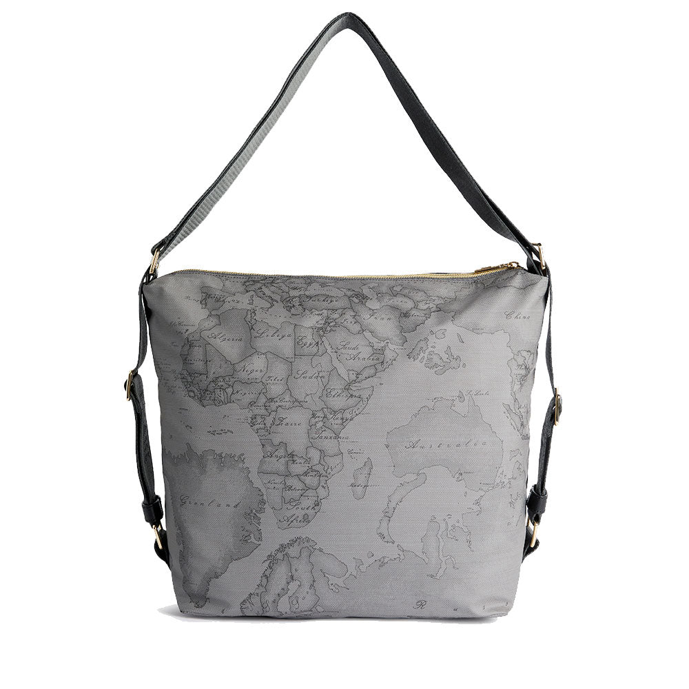 Borsa a Spalla Doppia Portabilità 1A Classe Alviero Martini linea Highland Soft stampa Geo Dark LD35