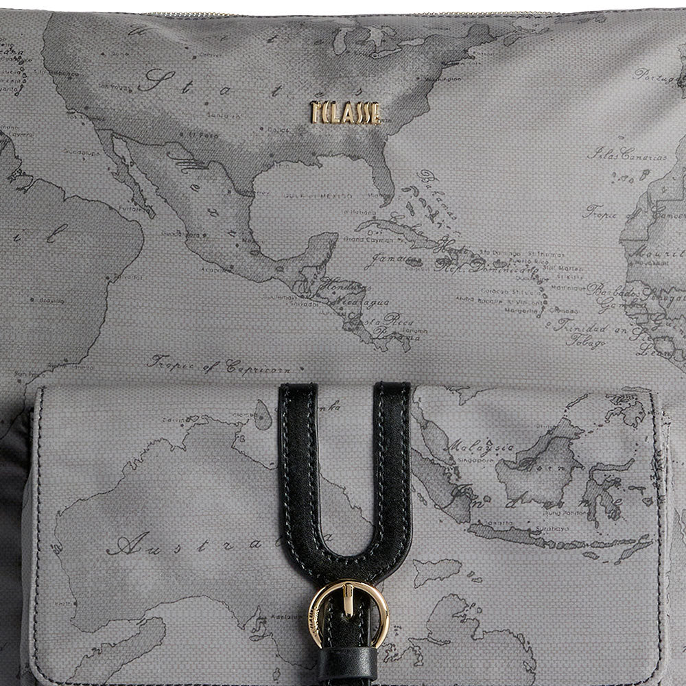 Borsa a Spalla Doppia Portabilità 1A Classe Alviero Martini linea Highland Soft stampa Geo Dark LD35
