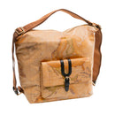 Alviero Martini 1st Class Double Portability Schultertasche, Highland Soft Geo Classic und schwarze LD35-Linie