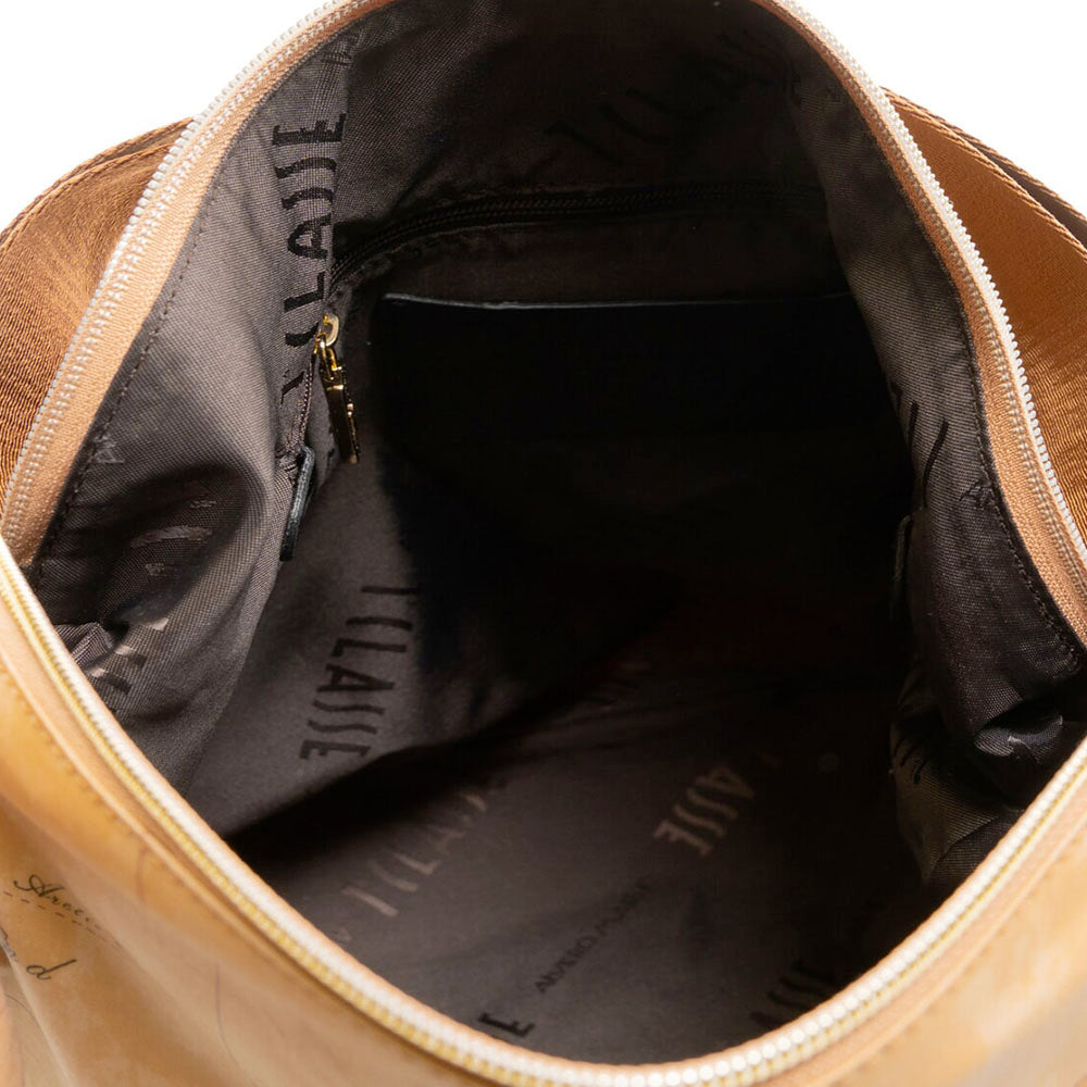 Alviero Martini 1st Class Double Portability Schultertasche, Highland Soft Geo Classic und schwarze LD35-Linie