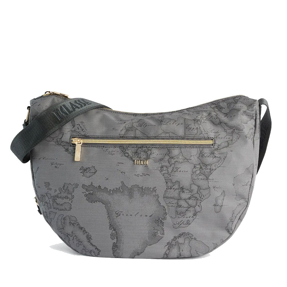 Mezzaluna Grande a Tracolla 1A Classe Alviero Martini linea Highland Soft Geo Dark Grigio Scuro LD36