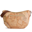 Mezzaluna Grande a Tracolla 1A Classe Alviero Martini linea Highland Soft Geo Classic e Castagna LD36