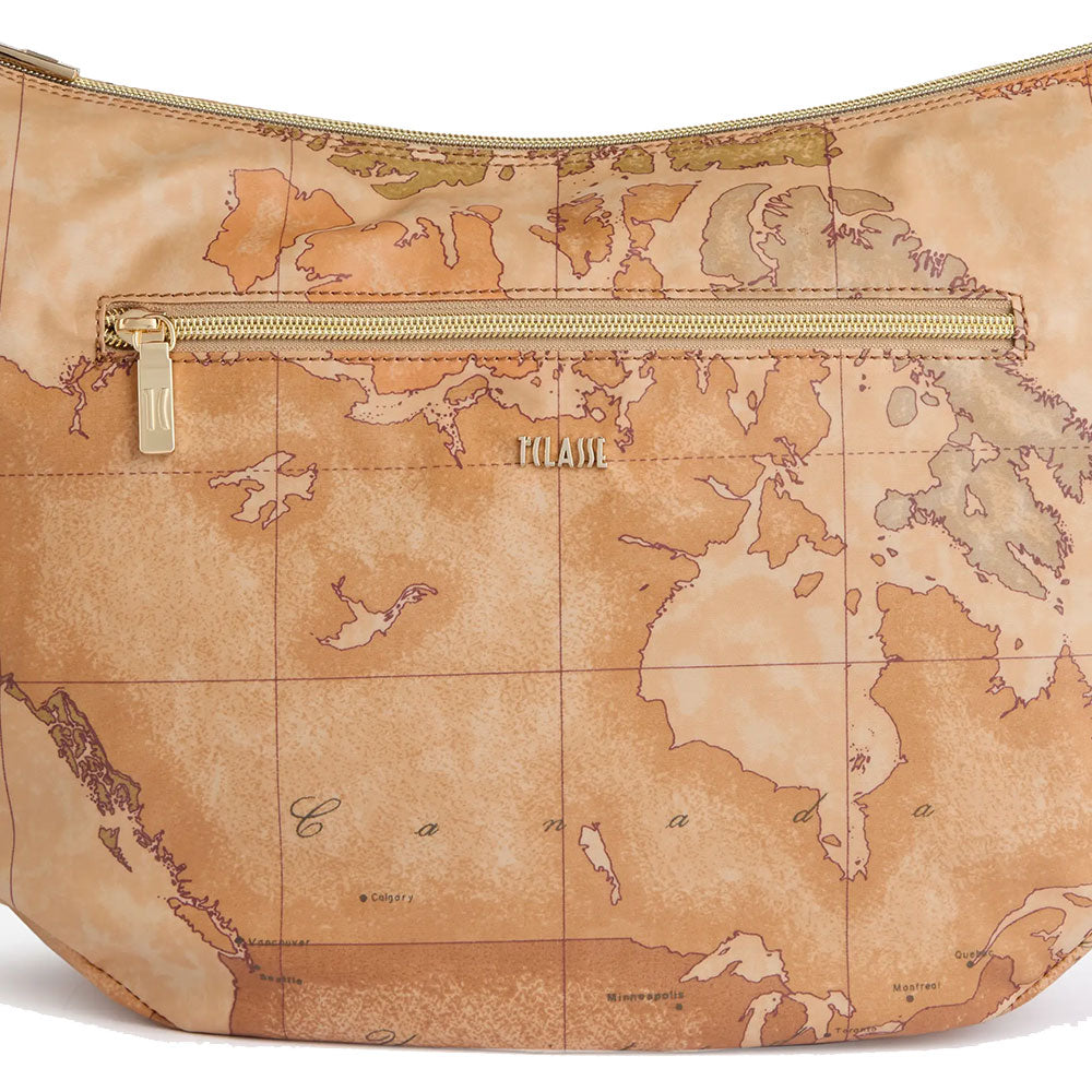Mezzaluna Grande a Tracolla 1A Classe Alviero Martini linea Highland Soft Geo Classic e Castagna LD36