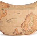 Mezzaluna Grande a Tracolla 1A Classe Alviero Martini linea Highland Soft Geo Classic e Verde Muschio LD36