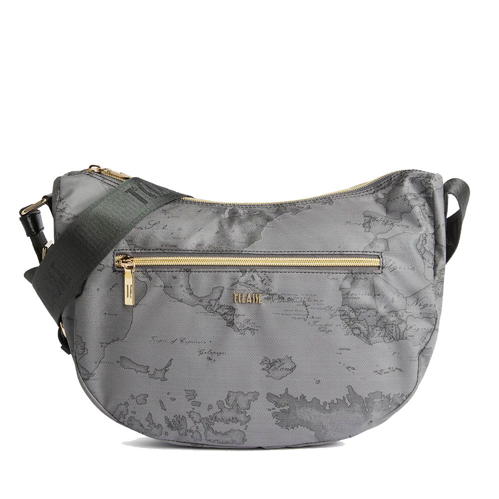 Mezzaluna Media a Tracolla 1A Classe Alviero Martini linea Highland Soft Geo Dark Grigio Scuro LD37