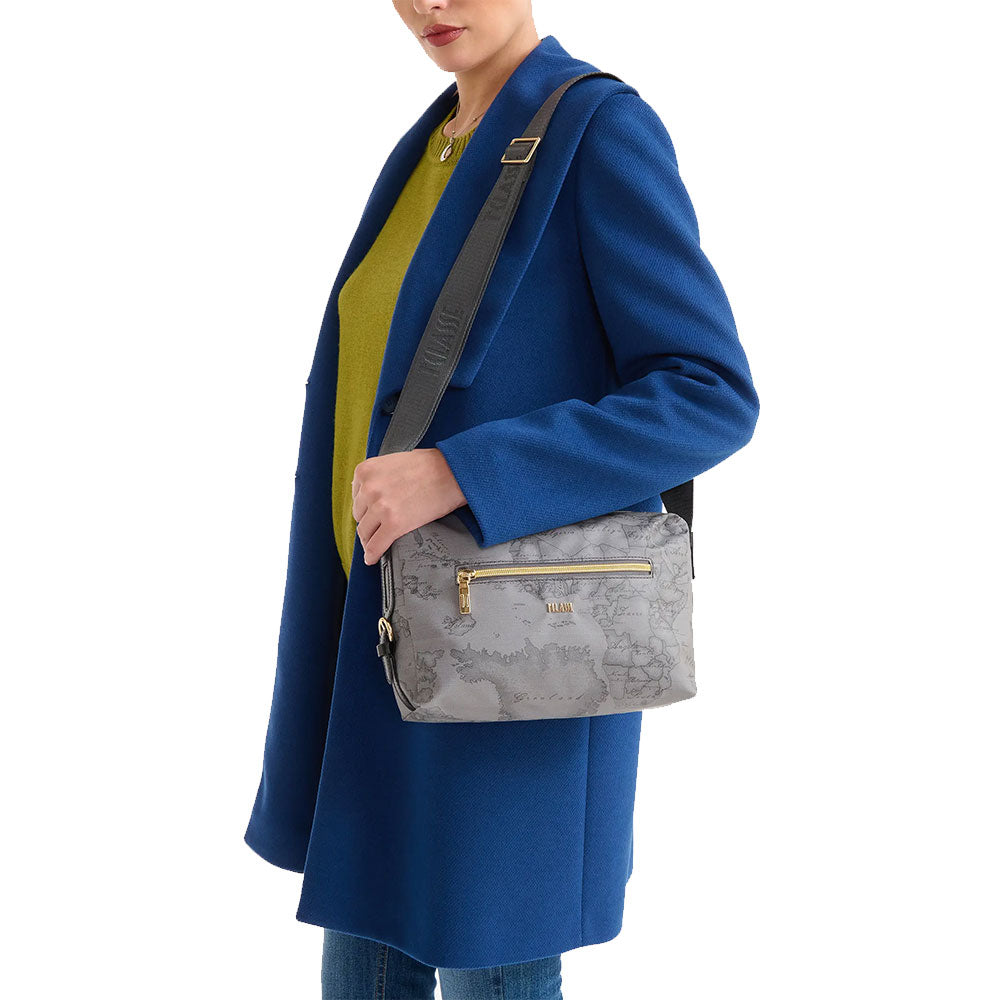 Borsa Donna a Tracolla 1A Classe Alviero Martini linea Highland Soft Geo Dark Grigio Scuro LD38