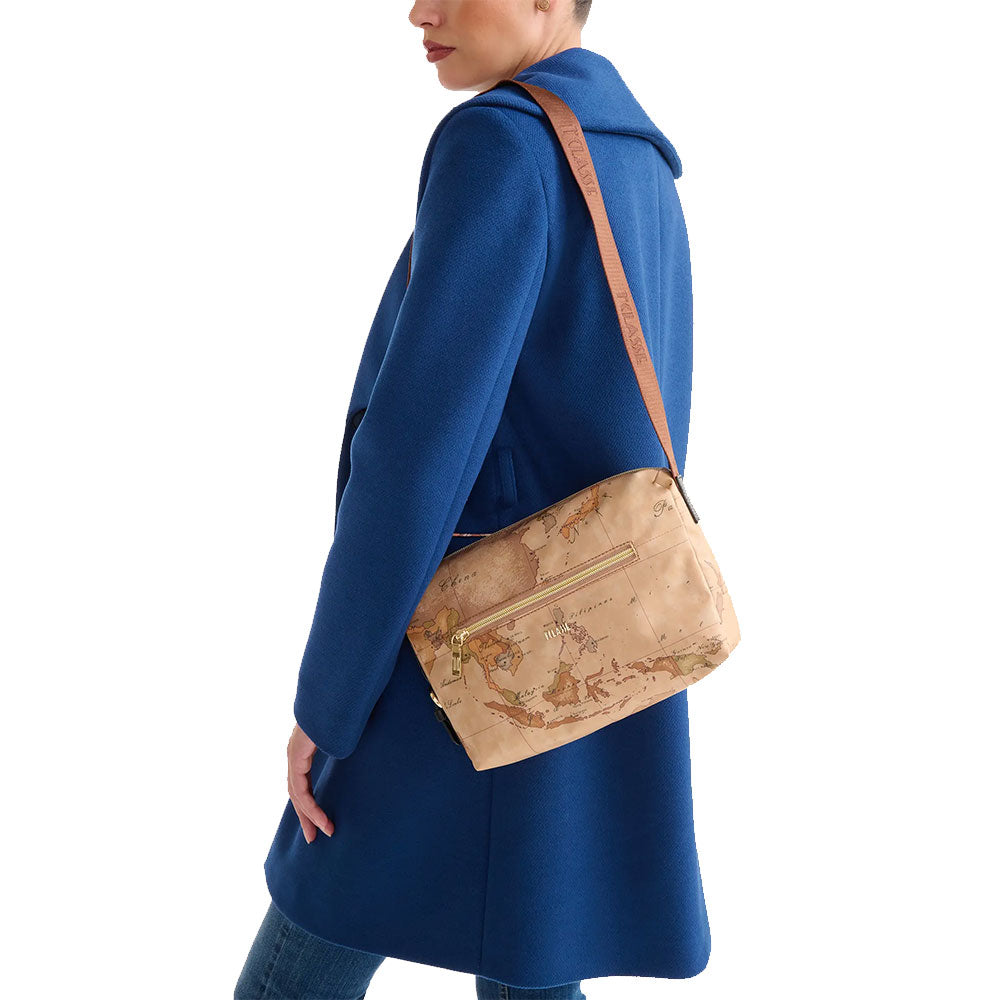 Borsa Donna a Tracolla 1A Classe Alviero Martini linea Highland Soft Geo Classic e Nero LD38