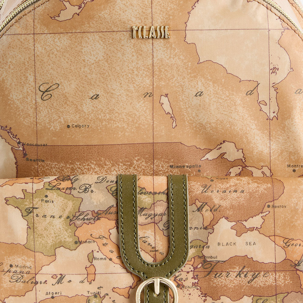 Zaino Donna 1A Classe Alviero Martini linea Highland Soft Geo Classic e Verde Muschio LD39
